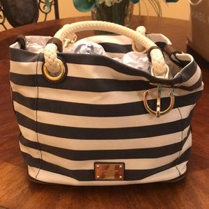 Michael Kors Marina striped canvas tote